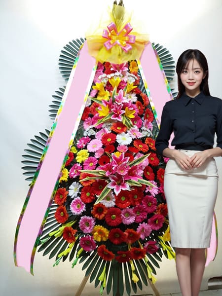 인천아시아드 웨딩컨벤션 3단화환 고급형